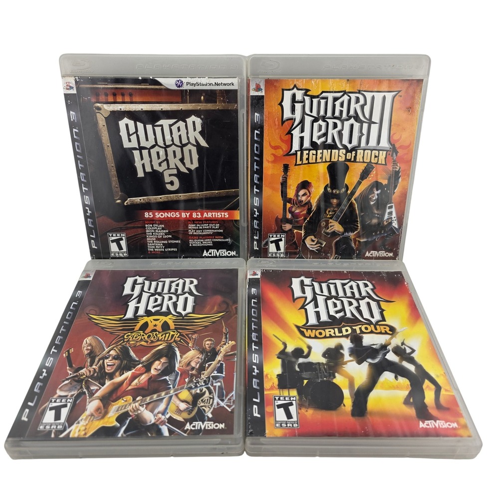 Activision Guitar Hero PS3 Bundle 4 Games Legends World Tour 5 Fair Untested